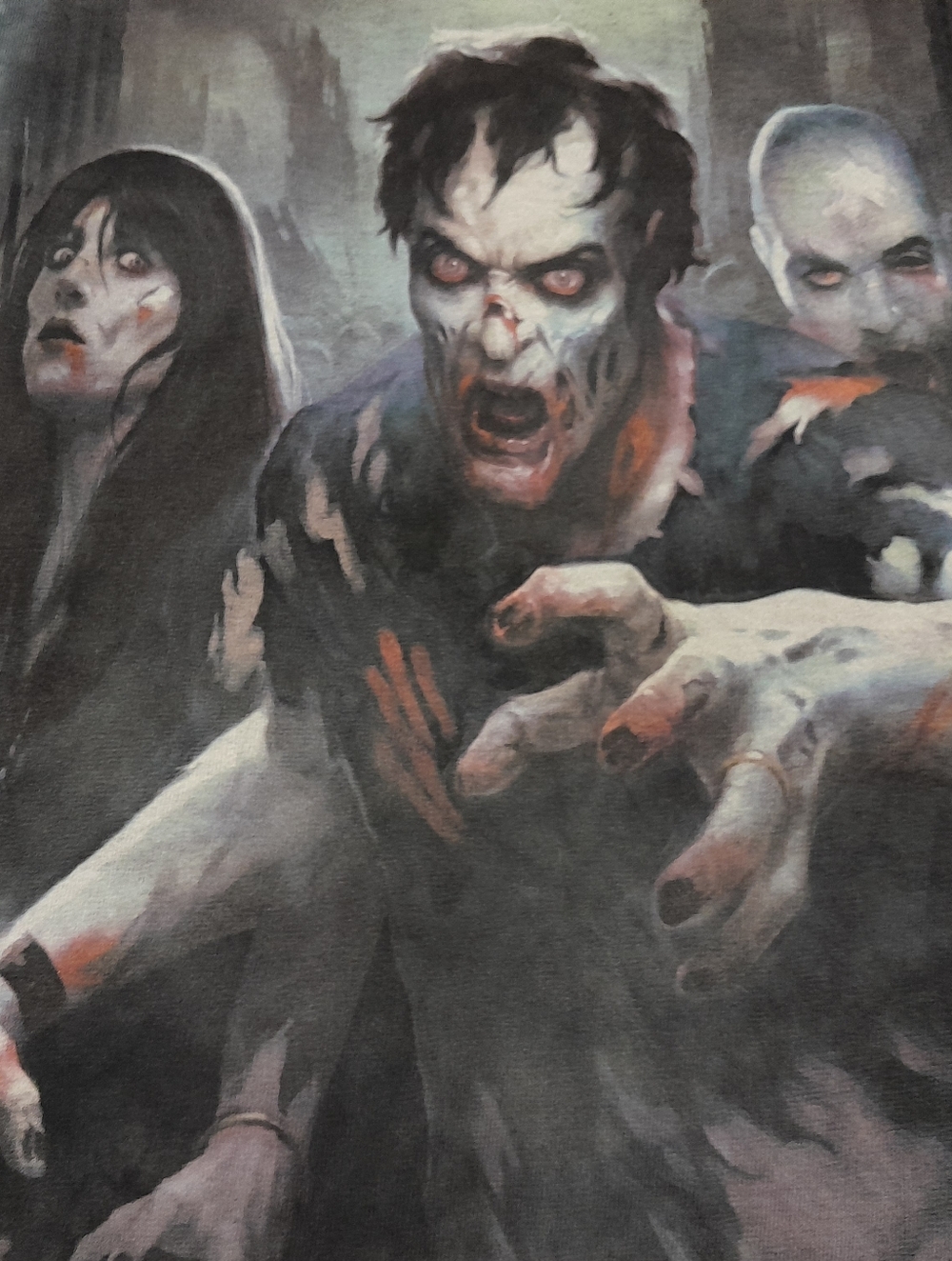 James Ryman "Zombie Horde" Y2k Horror Gothic T-shirt Size XL Black Tie-Die 2012